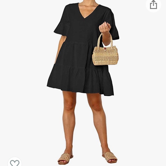 FANCYLINN Shift Dress with Pockets and Ruffle Hem - Picture 2 of 5